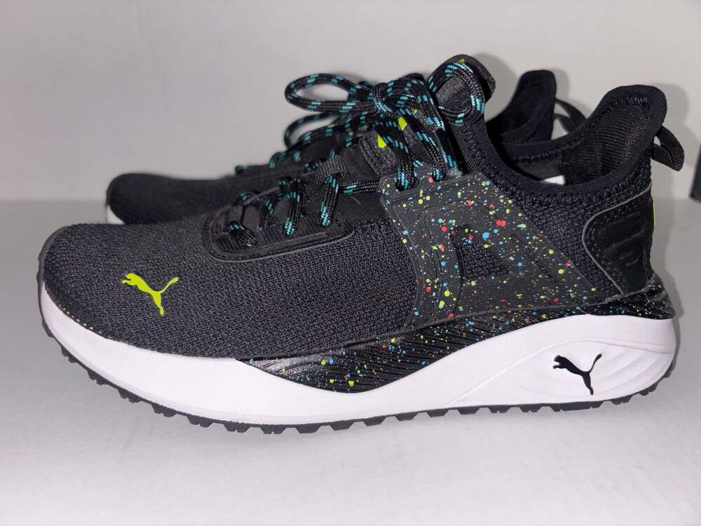 PUMA Pacer 23 Kids' Sneakers, Black/Lime Smash